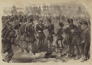 Napoleon de Derde in kamp bij Chalons (gravure) door English School