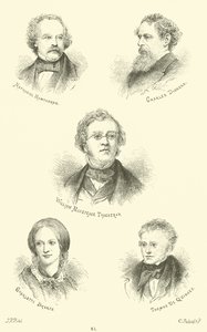 Nathaniel Hawthorne, Charles Dickens, William Makepeace Thackeray, Charlotte Bronte, Thomas De Quincey door English School