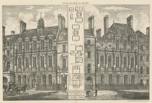 Nationaal Ziekenhuis voor de Misvormden, Great Portland Street, en Bolsover Street door English School