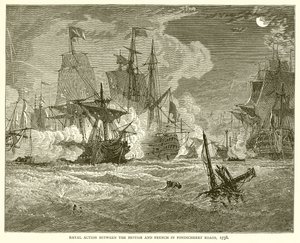 Zeegevecht tussen de Britten en Fransen in Pondicherry Roads, 1758