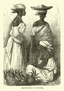 Negers in Guyana (gravure) door English School