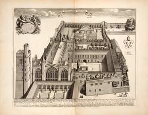 New College, plaat 19 uit Oxonia Illustrata door David Loggon, Oxford 1675 door English School