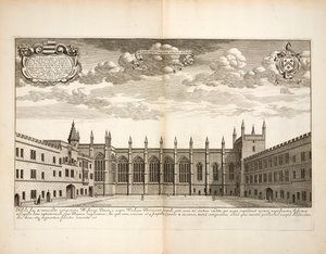New College, plaat 20 uit Oxonia Illustrata door David Loggon, Oxford 1675 door English School