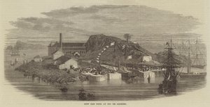 Nieuwe Droge Dok in Rio de Janeiro (gravure) door English School