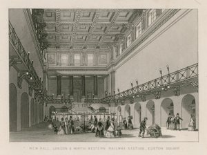 Nieuwe Hal, London en North Western Railway Station, Euston Square, Londen door English School
