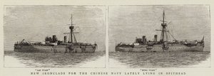 Nieuwe pantserschepen voor de Chinese marine onlangs liggend in Spithead (gravure)