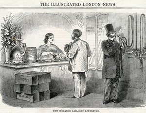 Nieuw Verplaatsbaar Gaslichtapparaat, uit de London Illustrated News door English School