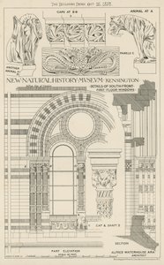 Nieuw Natuurhistorisch Museum, South Kensington, Londen door English School