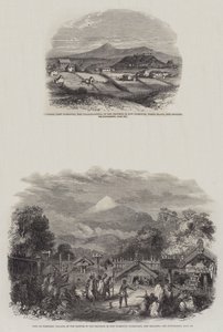 Nieuw Plymouth in Nieuw-Zeeland (gravure) door English School
