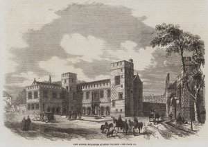 Nieuwe schoolgebouwen op Eton College (gravure) door English School
