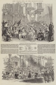 Oudjaarsavond, in het Mansion-House (gravure)