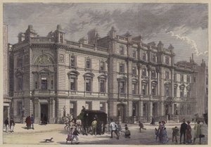Nieuw gerechtsgebouw en politiebureau, Bow Street, Londen, ca. 1880 door English School