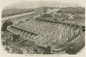 Nieuw reservoir van de New River Company, Claremont Square, Pentonville door English School