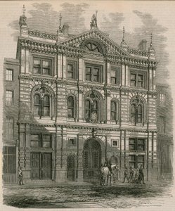 Nieuw gebouwde kantoren van de Peninsular and Oriental Steam Navigation Company, Leadenhall Street, Londen door English School