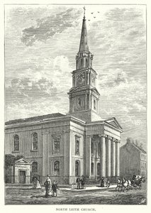 Noord Leith Kerk (gravure) door English School