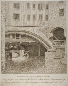 Noordaanzicht van Traitors Gate, Tower of London, gepubliceerd door Nathaniel Smith, 1798 door English School