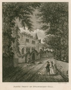 Noordgevel van Strawberry Hill, Twickenham, Londen door English School