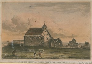 Noordelijk uitzicht op de kerk van Hove door English School