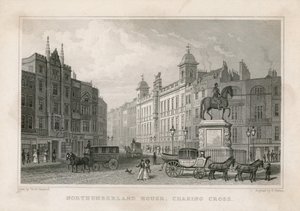 Northumberland House, Charing Cross. Bishs Loterijkantoor, No 9 Charing Cross, is naast het Golden Cross Hotel