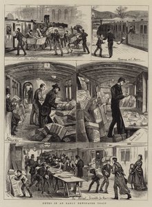 Aantekeningen in een vroege krantentrein