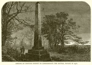 Obelisk in Chipping Barnet ter herdenking van de slag, gevochten in 1471 door English School
