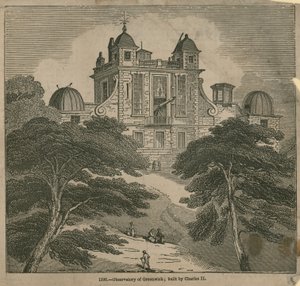 Observatorium in Greenwich, Londen, gebouwd door Charles II door English School