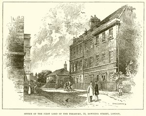 Kantoor van de Eerste Lord van de Schatkist, 10 Downing Street, Londen door English School