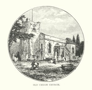 Old Cheam Church (gravure) door English School