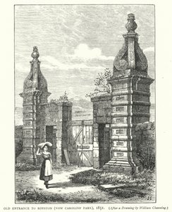 Oude ingang naar Royston, nu Caroline Park door English School