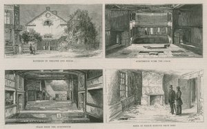 Oude Richmond Theatre en het huis van Edmund Kean, nu gesloopt door English School
