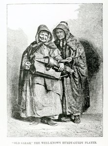 Oude Sarah De Bekende Draaiorgelspeler, c.1840 door English School