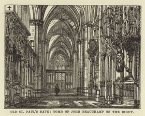 Oude St Pauls Schip, Graf van John Beauchamp aan de Rechterkant door English School