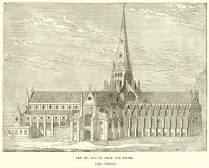 Oude St. Pauls, vanaf het Zuiden door English School