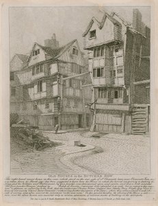 Oude huizen in de Butcher Row