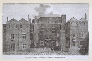 Huis van Oliver Cromwell, Clerkenwell Close, 19e eeuw door English School