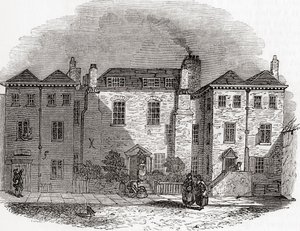 Het huis van Oliver Cromwell, Clerkenwell Close, Londen, Engeland, uit Old England: A Pictorial Museum, uitgegeven 1847 door English School