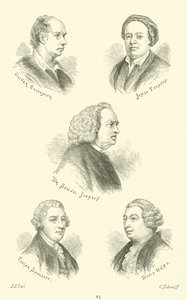 Oliver Goldsmith, James Thomson, Dr. Samuel Johnson, Tobias Smollett, David Hume door English School