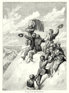 Op de top van de Wetterhorn (gravure) door English School