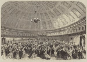Opening van de Dublin International Exhibition, het bal in het Mansion House, ter ere van de Prins van Wales (gravure) door English School
