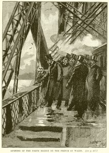 Opening van de Forth Bridge door de Prins van Wales door English School