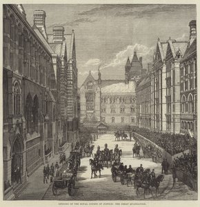 Opening van de Koninklijke Gerechtsgebouwen, de Grote Binnenplaats door English School