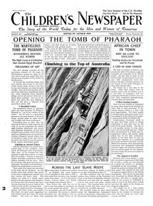 Het openen van het graf van de farao, illustratie uit The Childrens Newspaper, 13 januari 1923