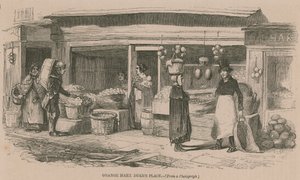 Sinaasappelmarkt op Dukes Place, Londen door English School