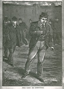 Oscar Wilde maakt zijn dagelijkse wandeling