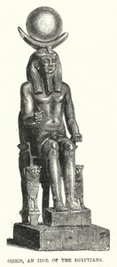 Osiris, een idool van de Egyptenaren (gravure) door English School