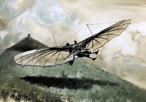 Otto Lilienthal maakte meer dan 1.000 vluchten in zijn primitieve zweefvliegtuig door English School