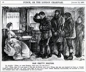 Onze mooie dokter, gepubliceerd in Punch Magazine, 1870