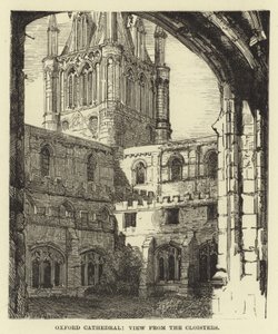 Oxford Kathedraal, uitzicht vanuit de kloosters door English School