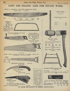 Pagina uit het Army and Navy Stores Catalogus