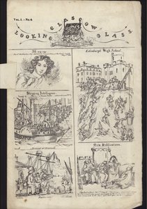 Pagina uit pamflet over Glasgow Fair, gepubliceerd op 23 juli 1835 (gravure)
